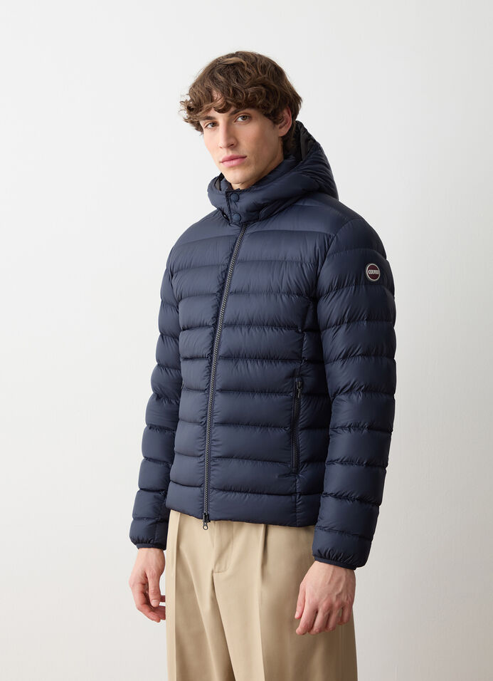 Sporty down jacket with detachable hood image number 1