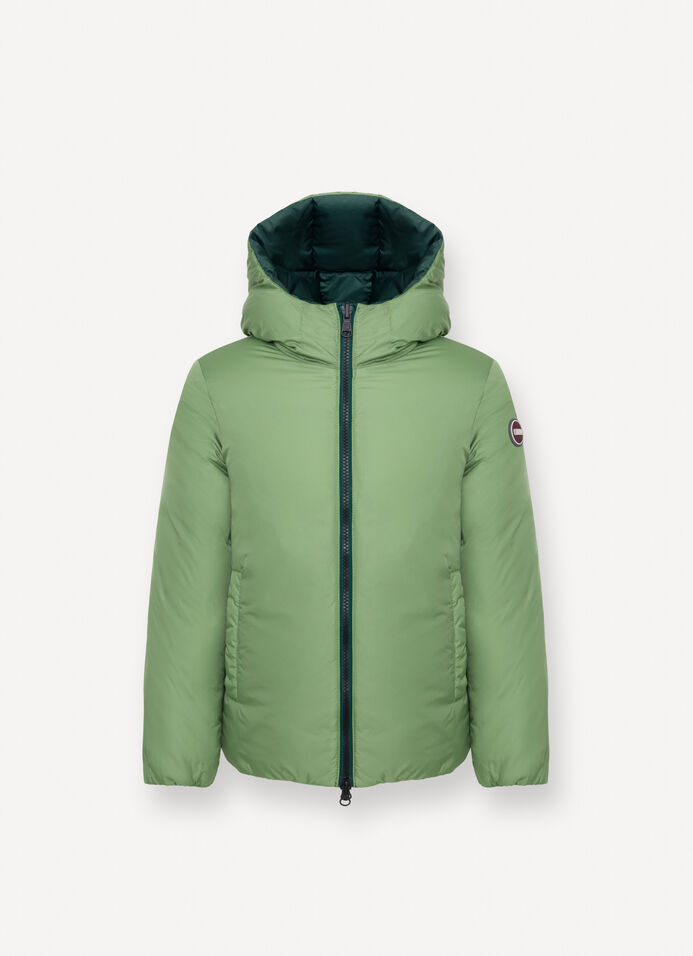 Reversible hooded quilted jacket image number 5