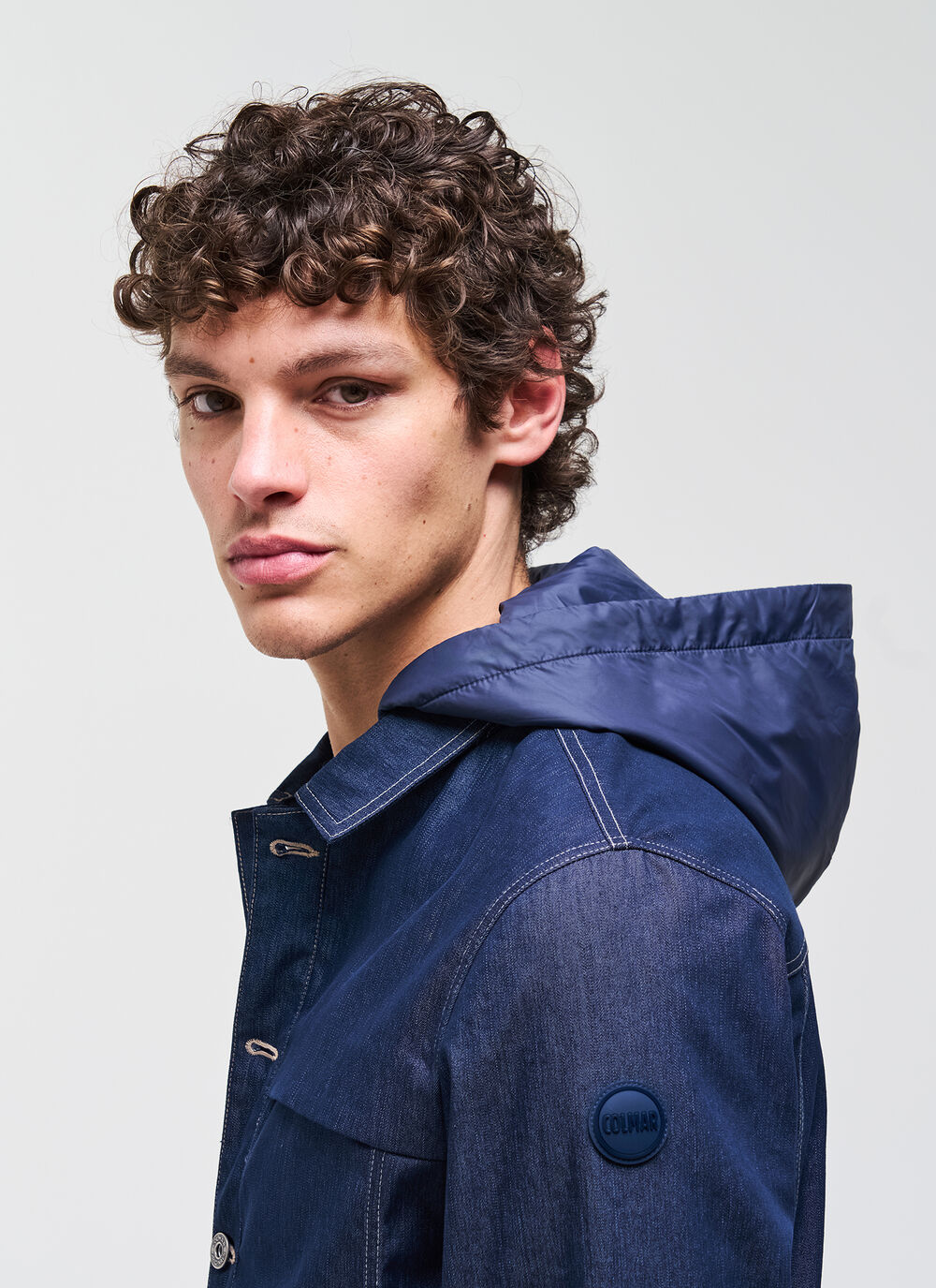 Denim jacket with detachable hood image number 4