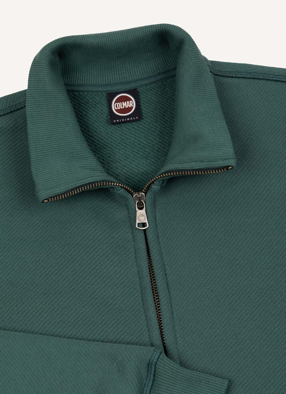 Felpa con zip trama diagonale image number 5