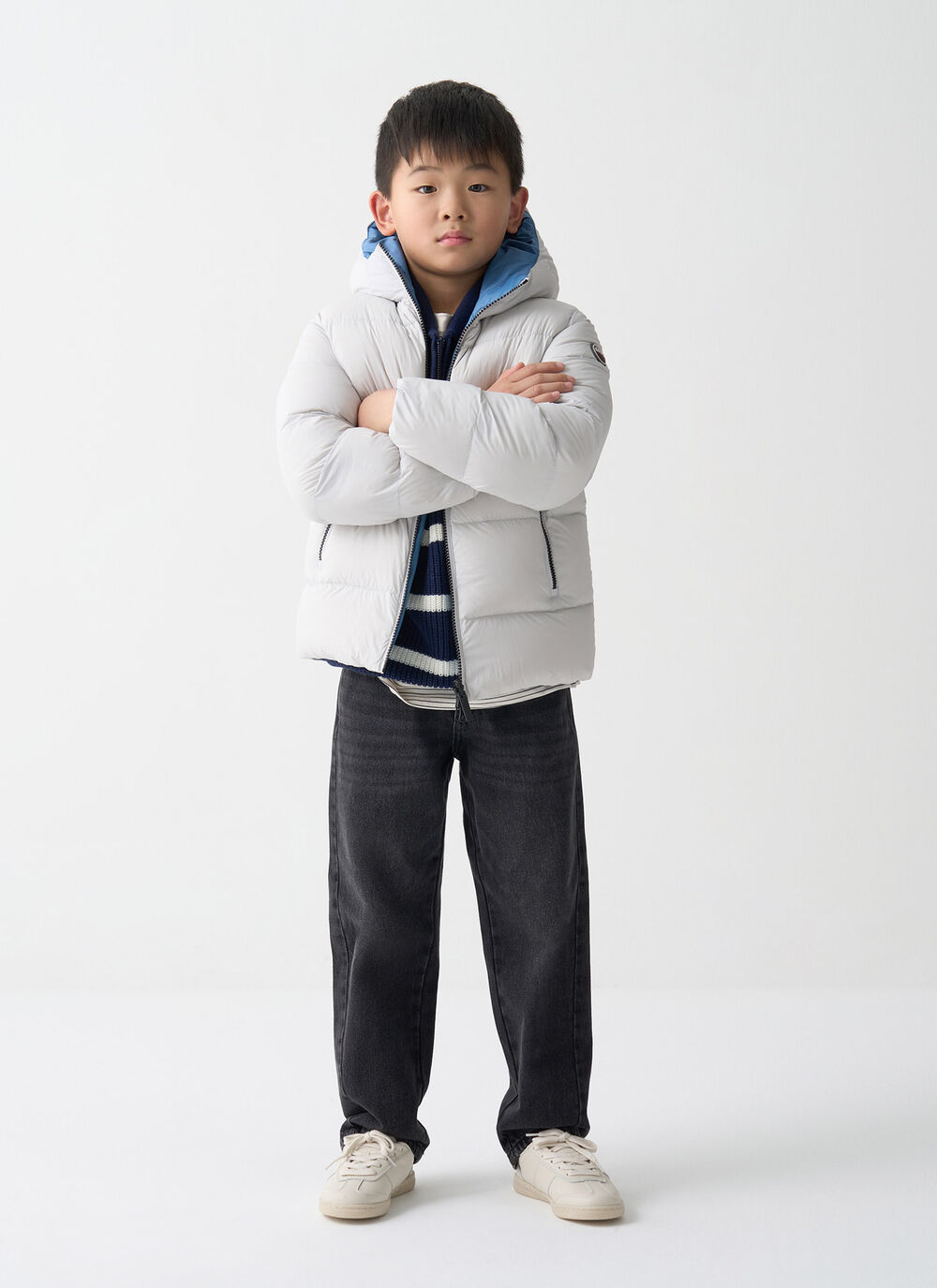 Reversible hooded quilted jacket image number 0