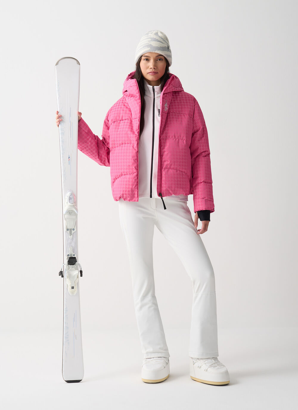 Ski-Daunenjacke mit Hahnentrittmuster image number 0