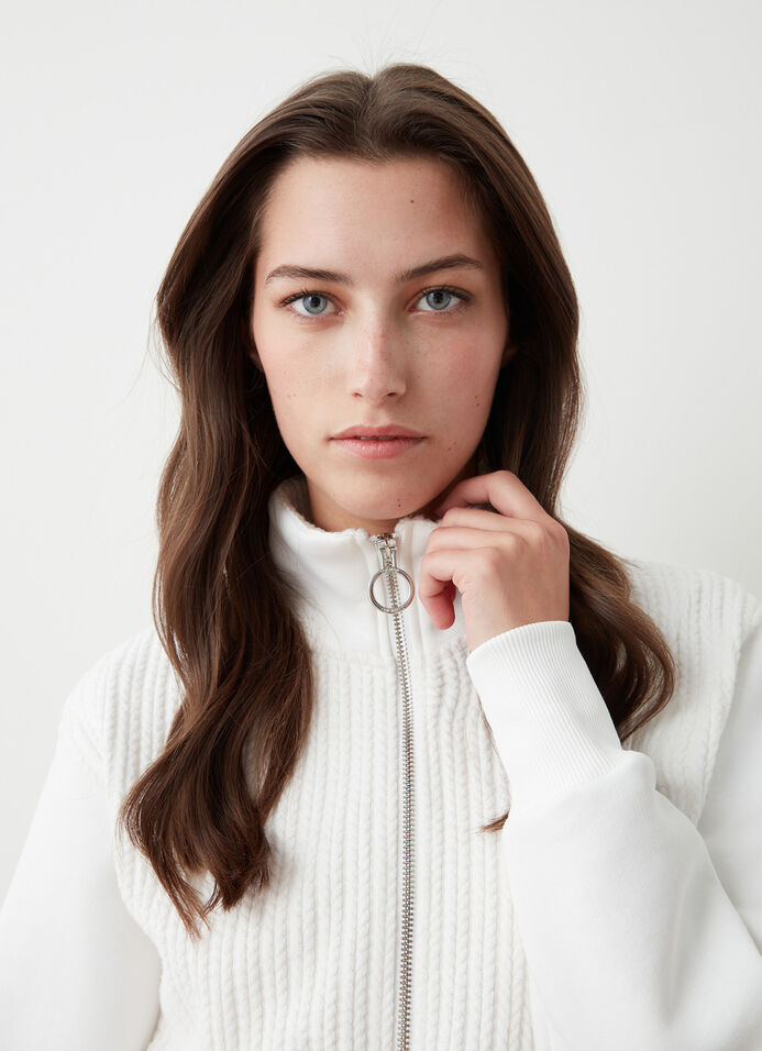 Cable-knit zip-up sweatshirt image number 2