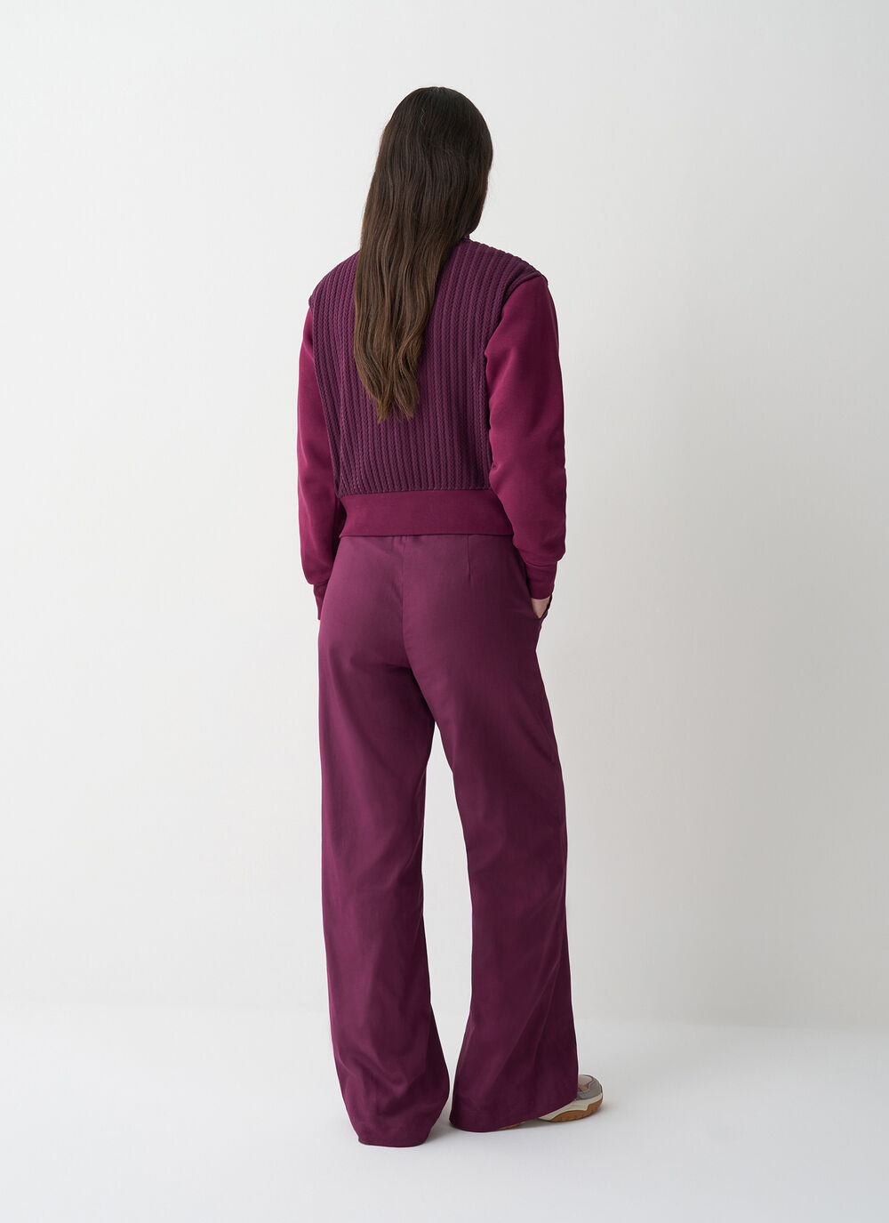 Cable-knit sweatshirt with zip image number 3