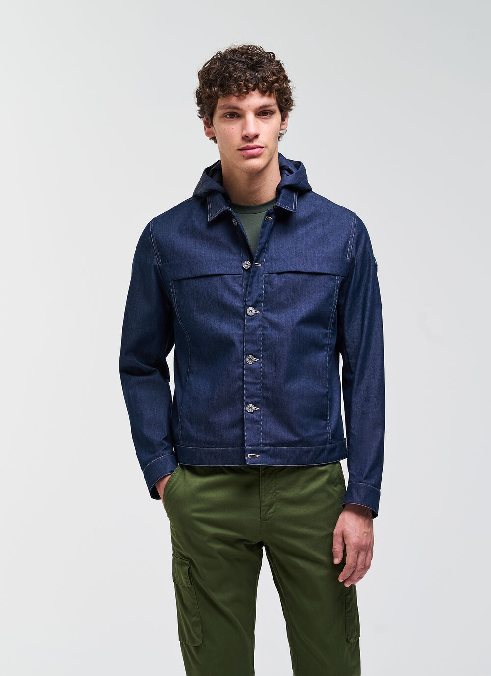 Denim jacket with detachable hood image number 2