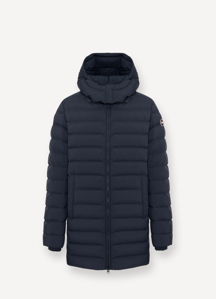 Quilted down jacket with side slits image number 4