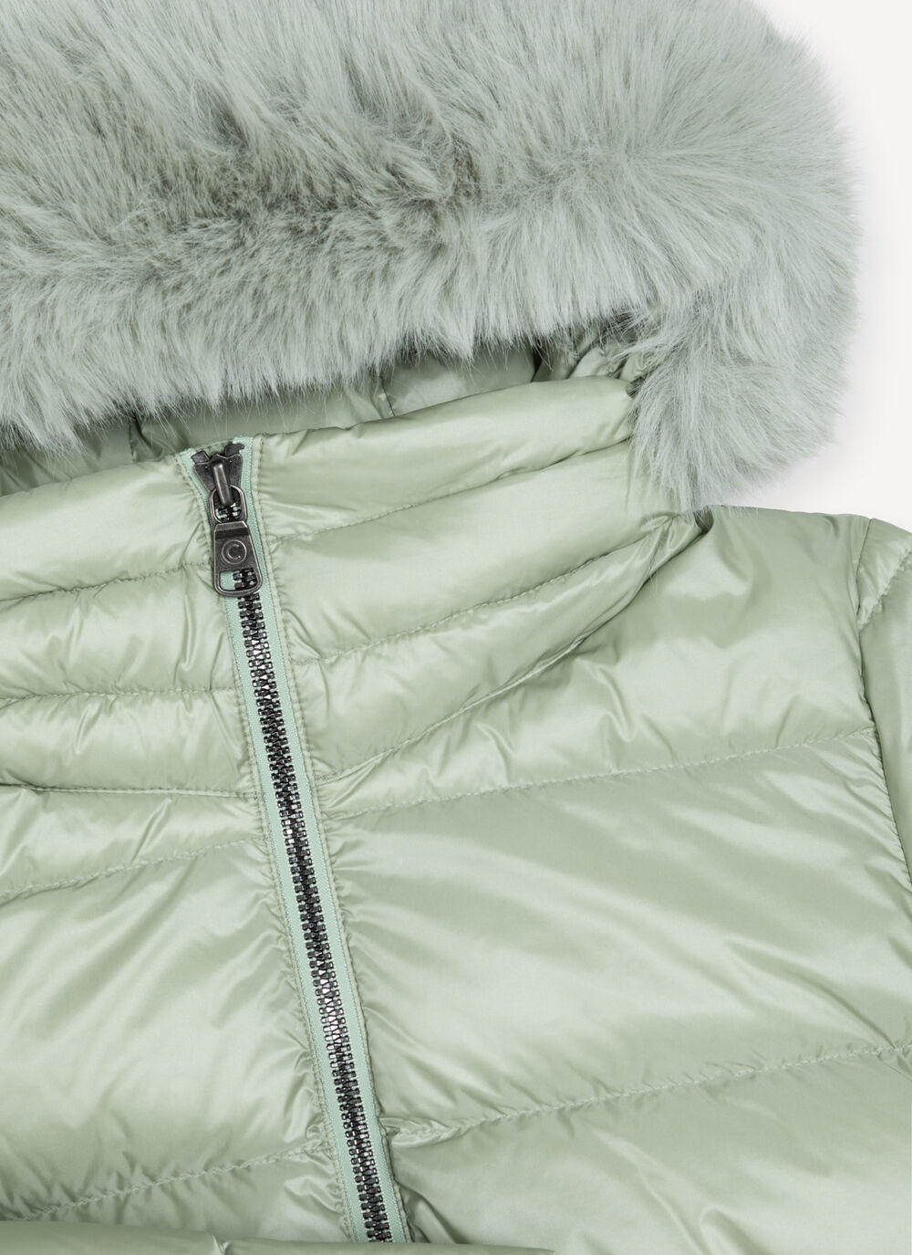 Down jacket with detachable faux fur hood image number 6