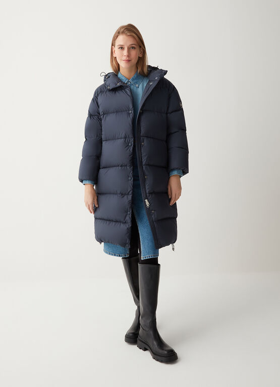 Lange Oversize-Daunenjacke mit innenliegendem Tunnelzug  image number 1