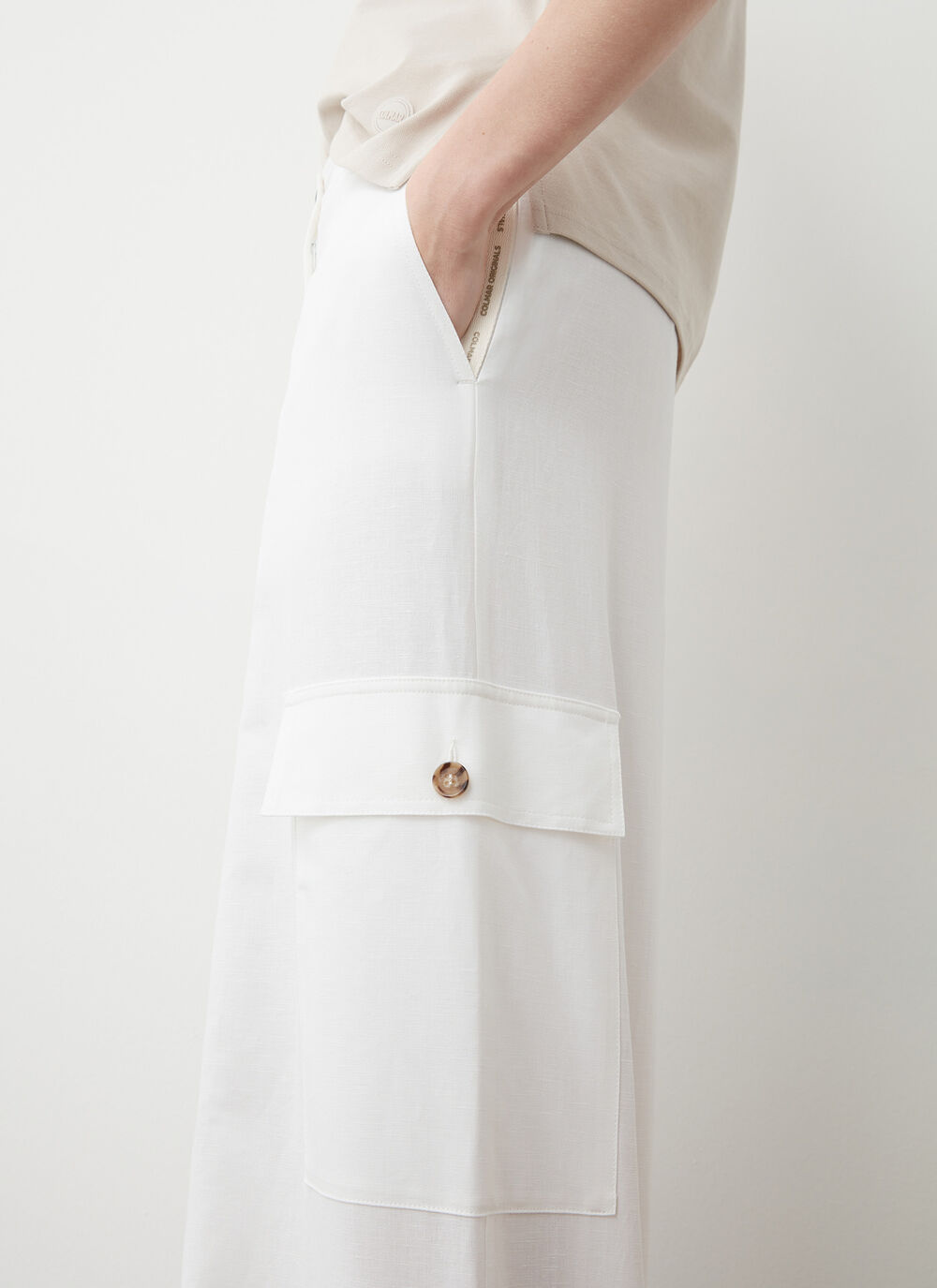 Linen cargo trousers image number 2