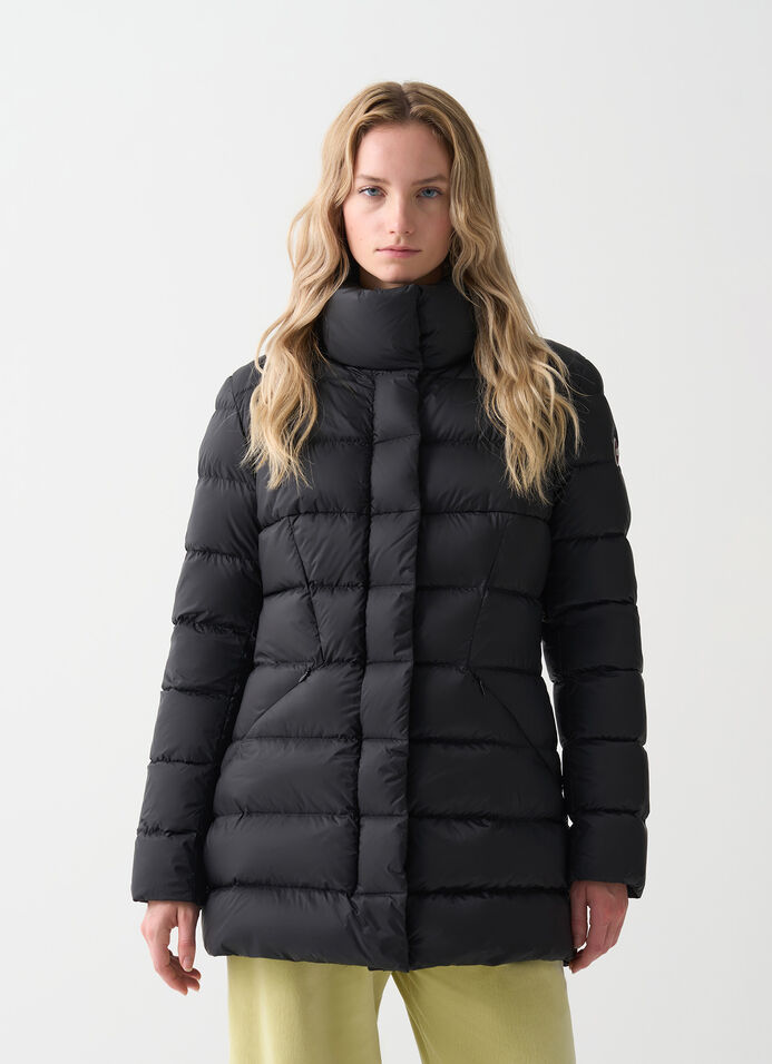 Long fitted down jacket image number 1