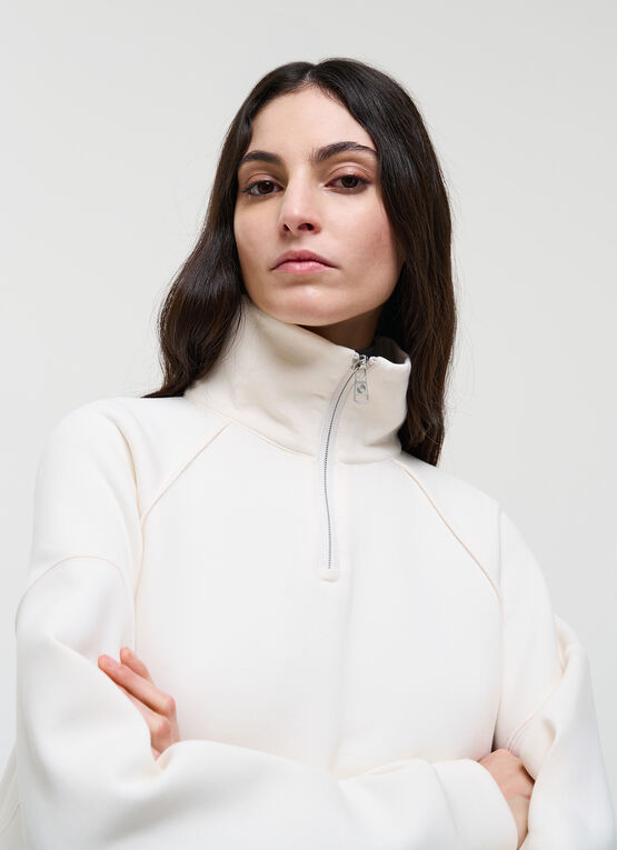 Cropped half-zip sweatshirt