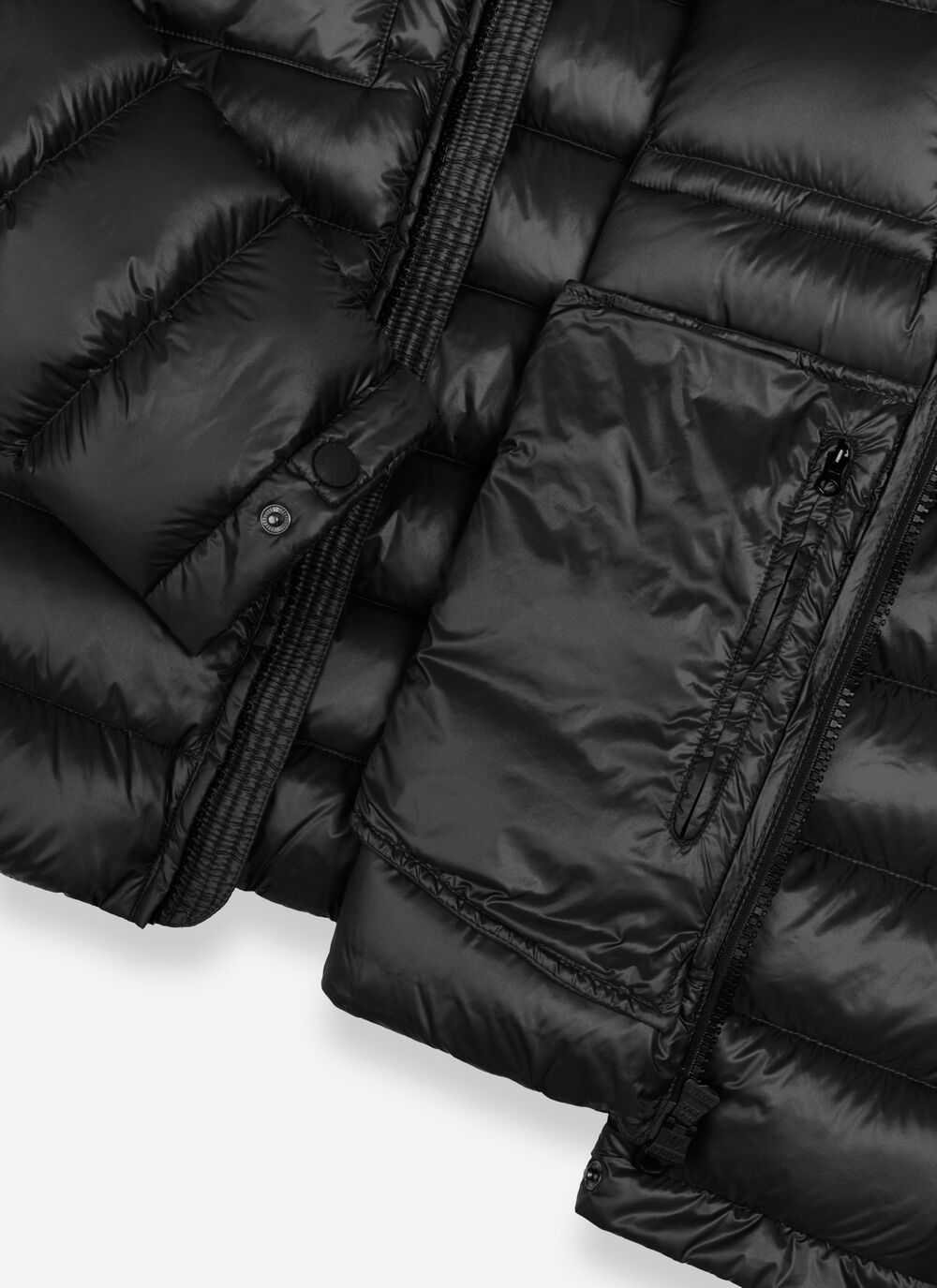 Glossy down jacket with multiple pockets image number 6