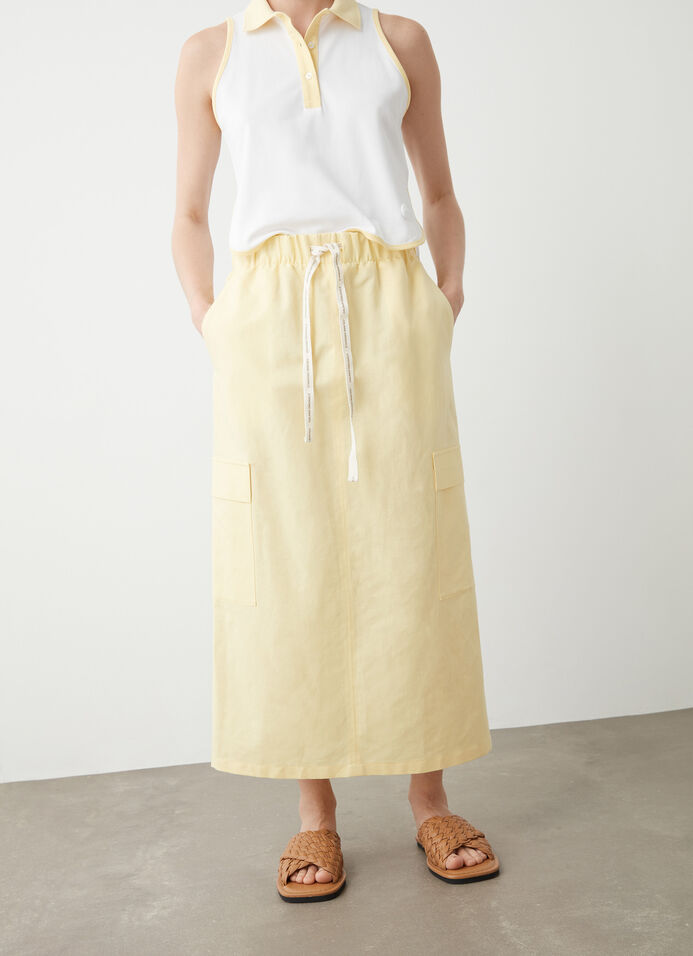 Linen cargo skirt