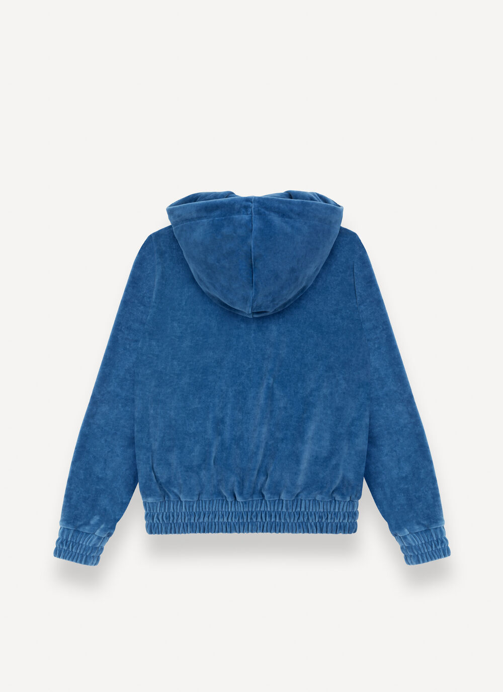 Velvet sweatshirt with zip image number 4