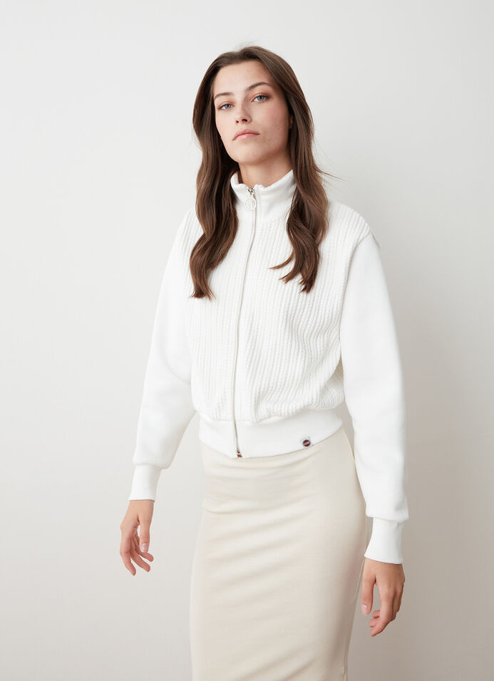 Cable-knit zip-up sweatshirt image number 0