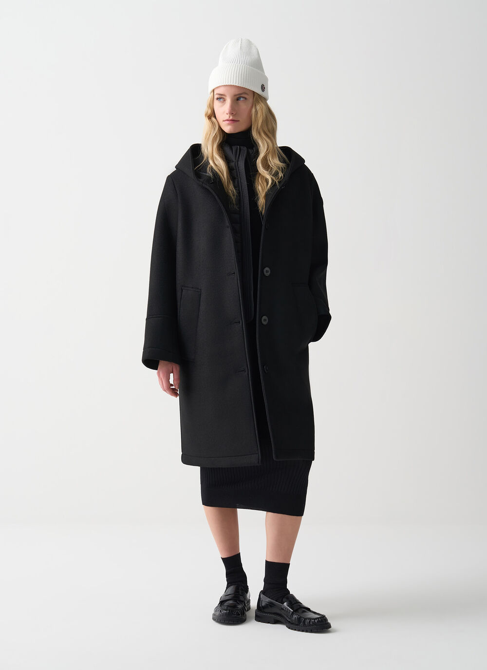 Long coat with hood image number 0