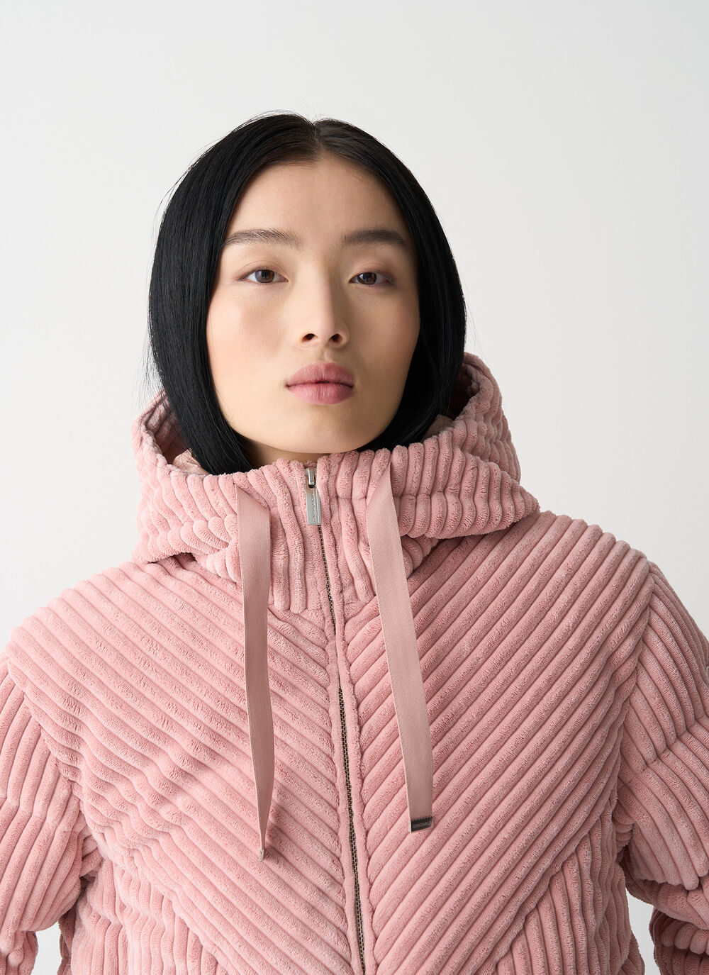 Corduroy down jacket wit hood image number 2