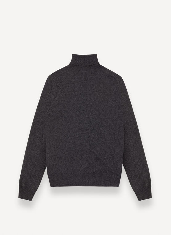 Cashmere-blend stockinette-stitch polo-neck