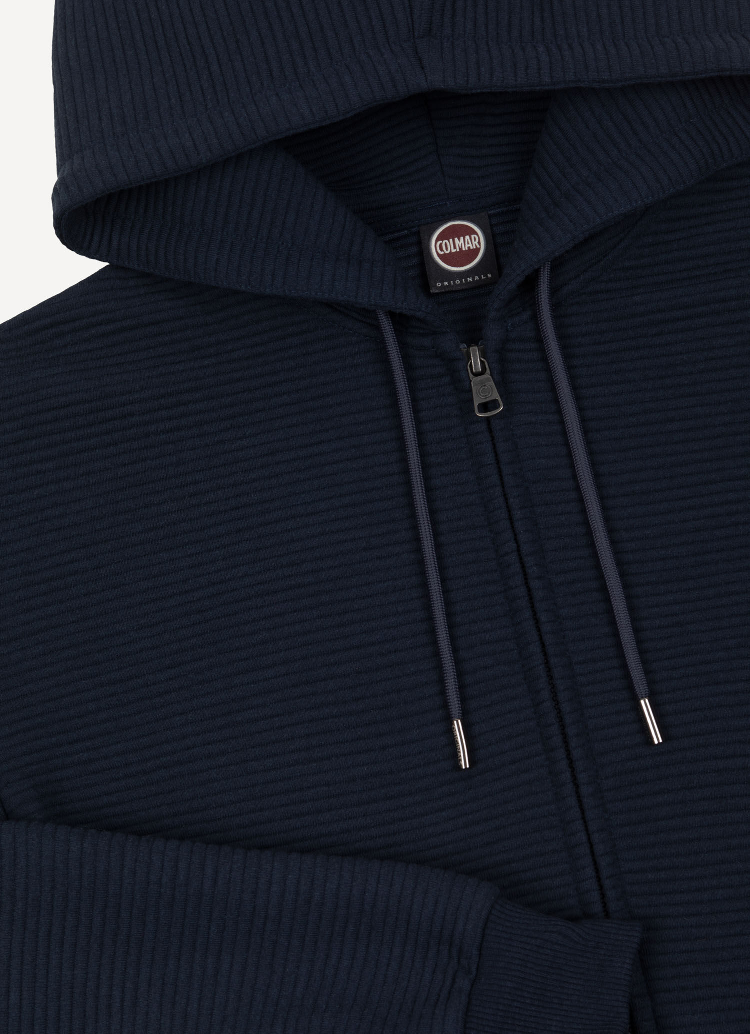 パーカー・フーディ COLMAR Men Hoodies 6154R 1XL 68 Blue Ribbed ottoman hooded sweatshirt with zip - NAVY BLUE | Colmar