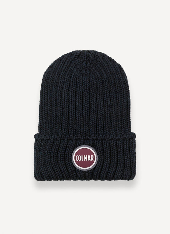 Unisex rib-knit hat with turn-up