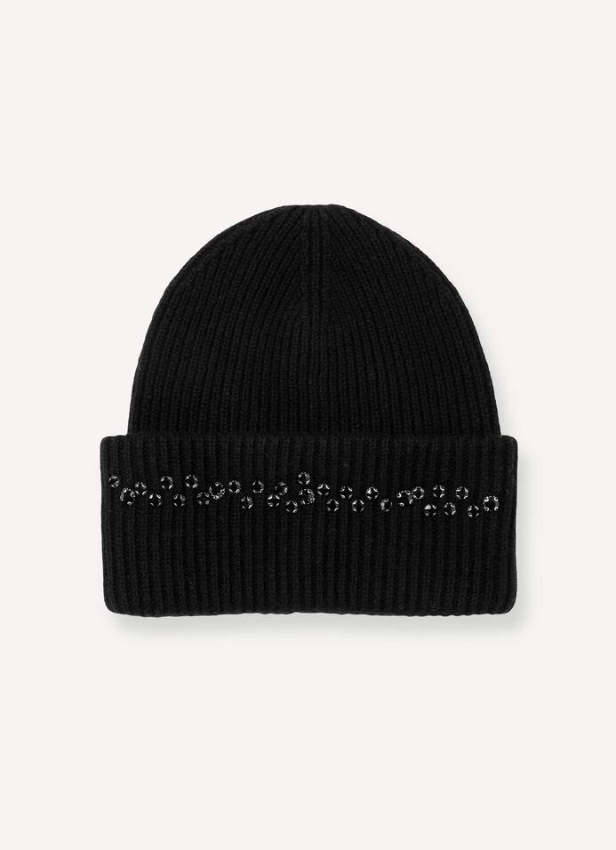Women's virgin wool hat with rhinestones image number 1