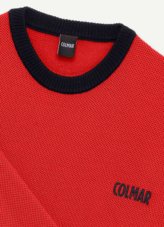 Technical wool pullover