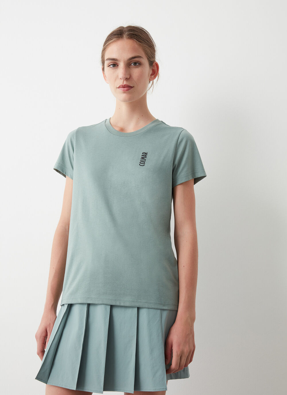 Crew-neck cotton-blend T-shirt image number 1