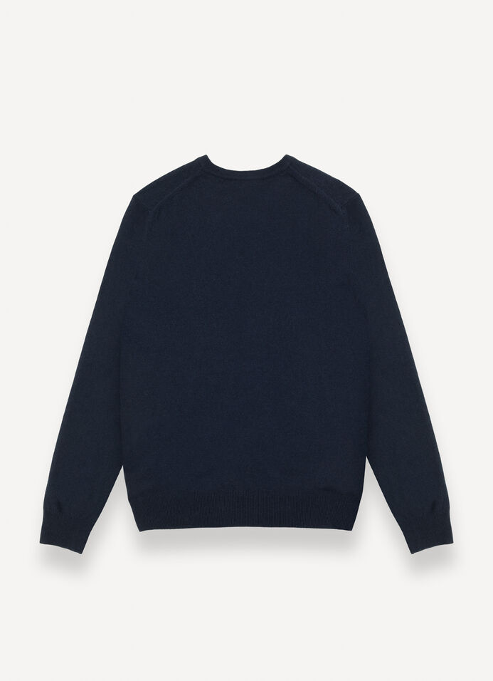 Cashmere stockinette-stitch V-neck pullover image number 4