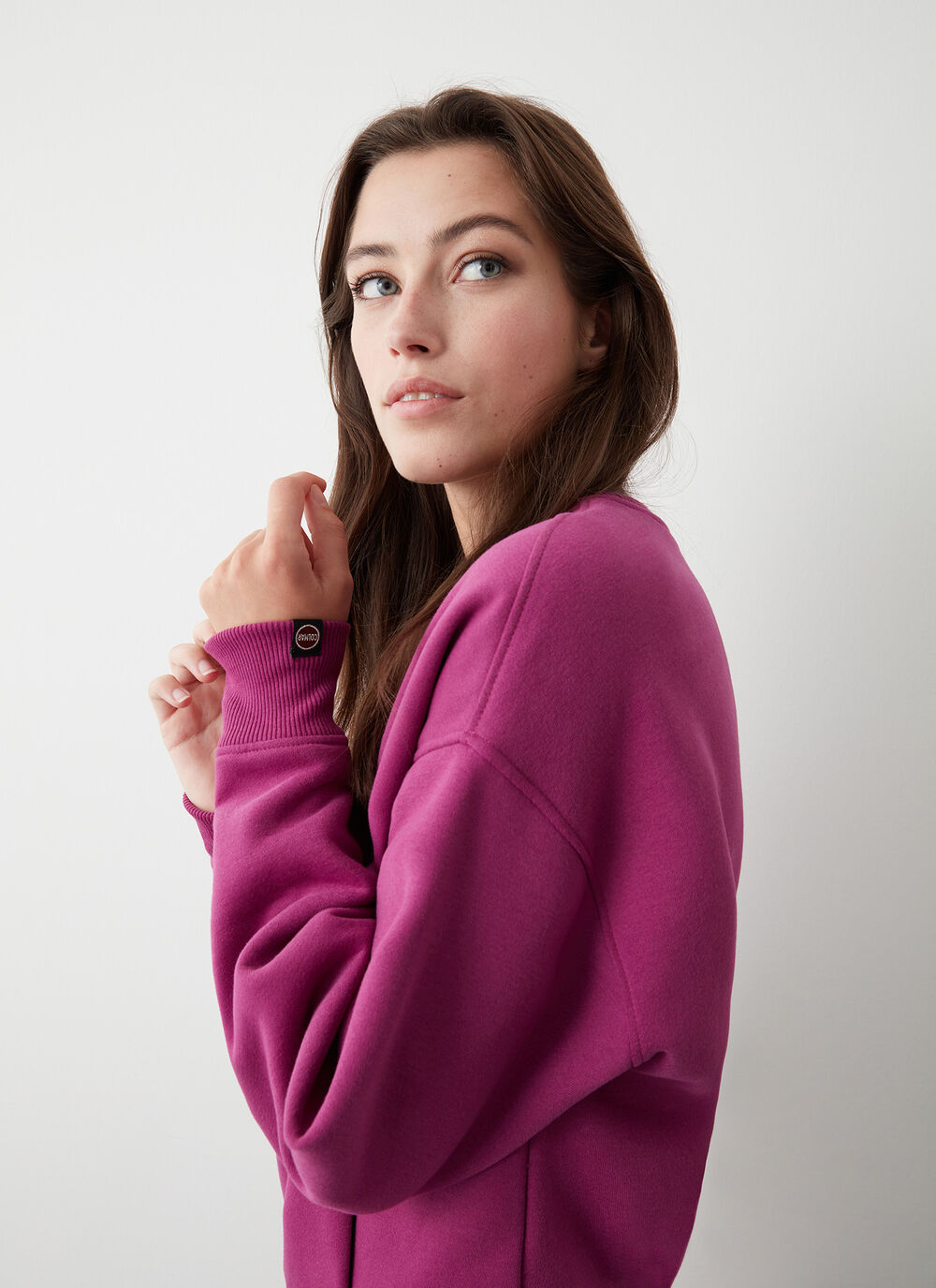 Crew-neck sweatshirt with darts image number 2