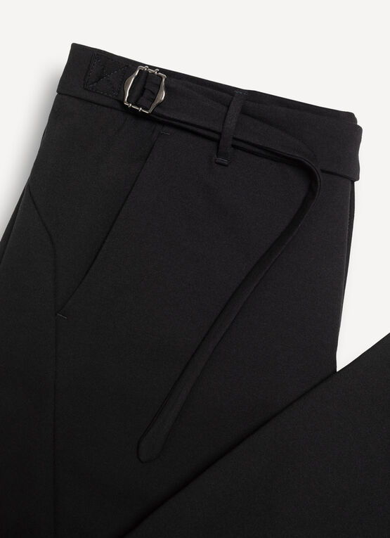 Stretch interlock trousers with belt