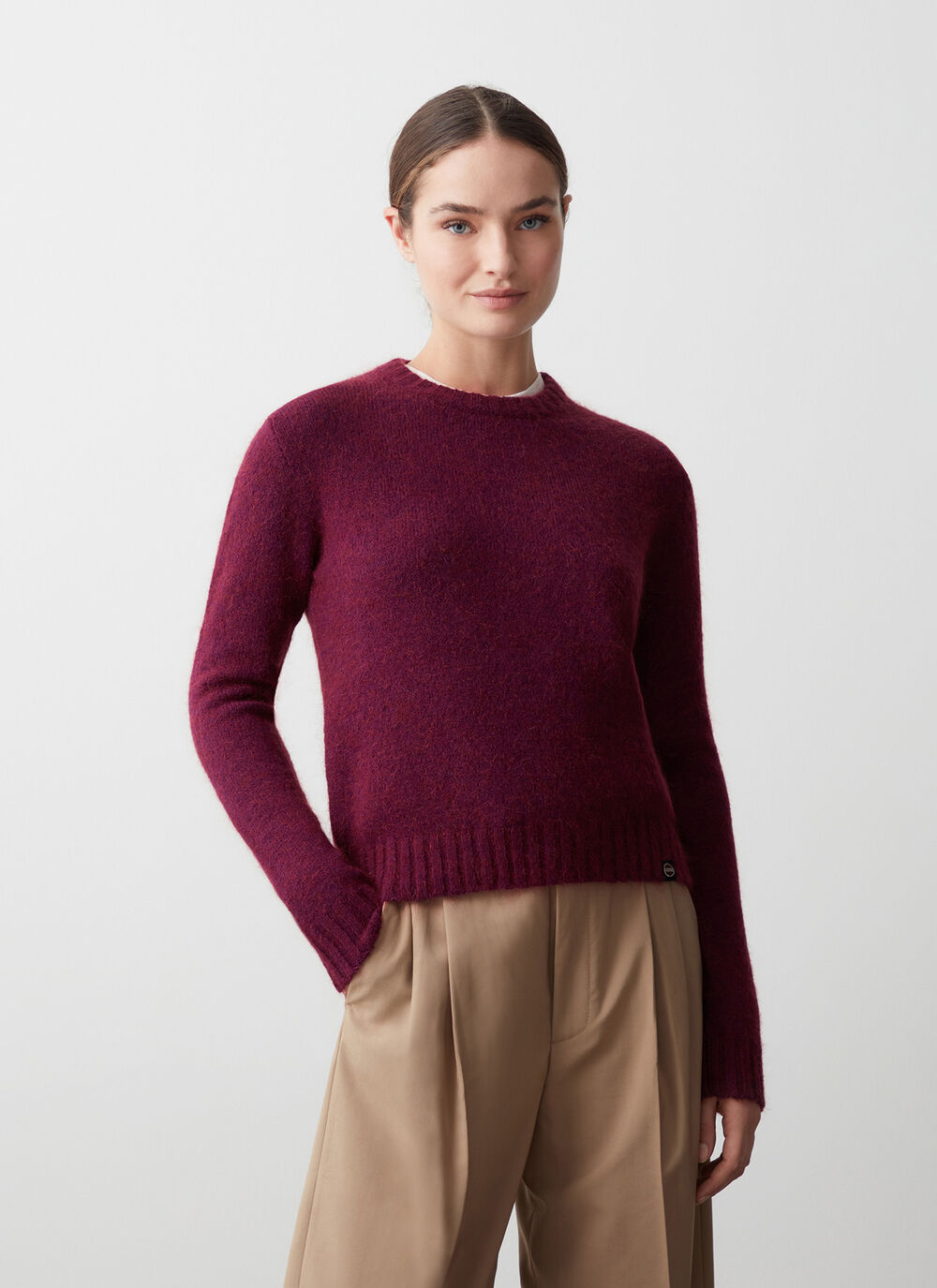 Crew-neck mohair-blend pullover image number 0
