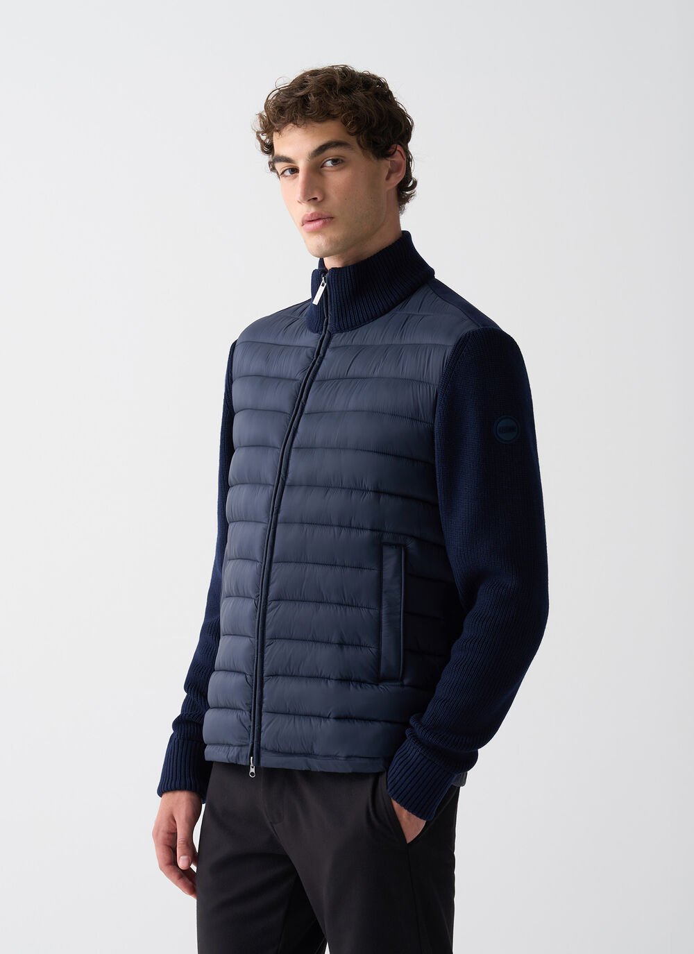 Jacket with knit sleeves image number 1