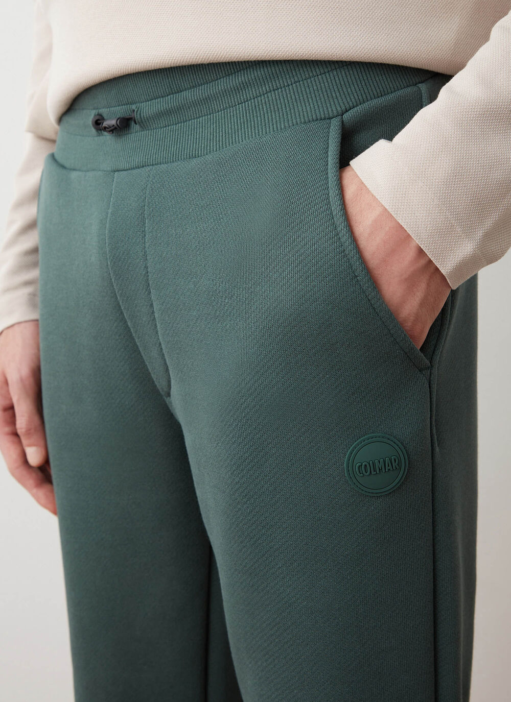 Sweatpants with diagonal weave image number 1