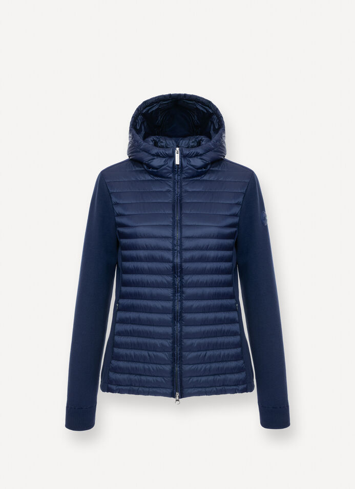 Chaqueta h&iacute;brida guateada con capucha