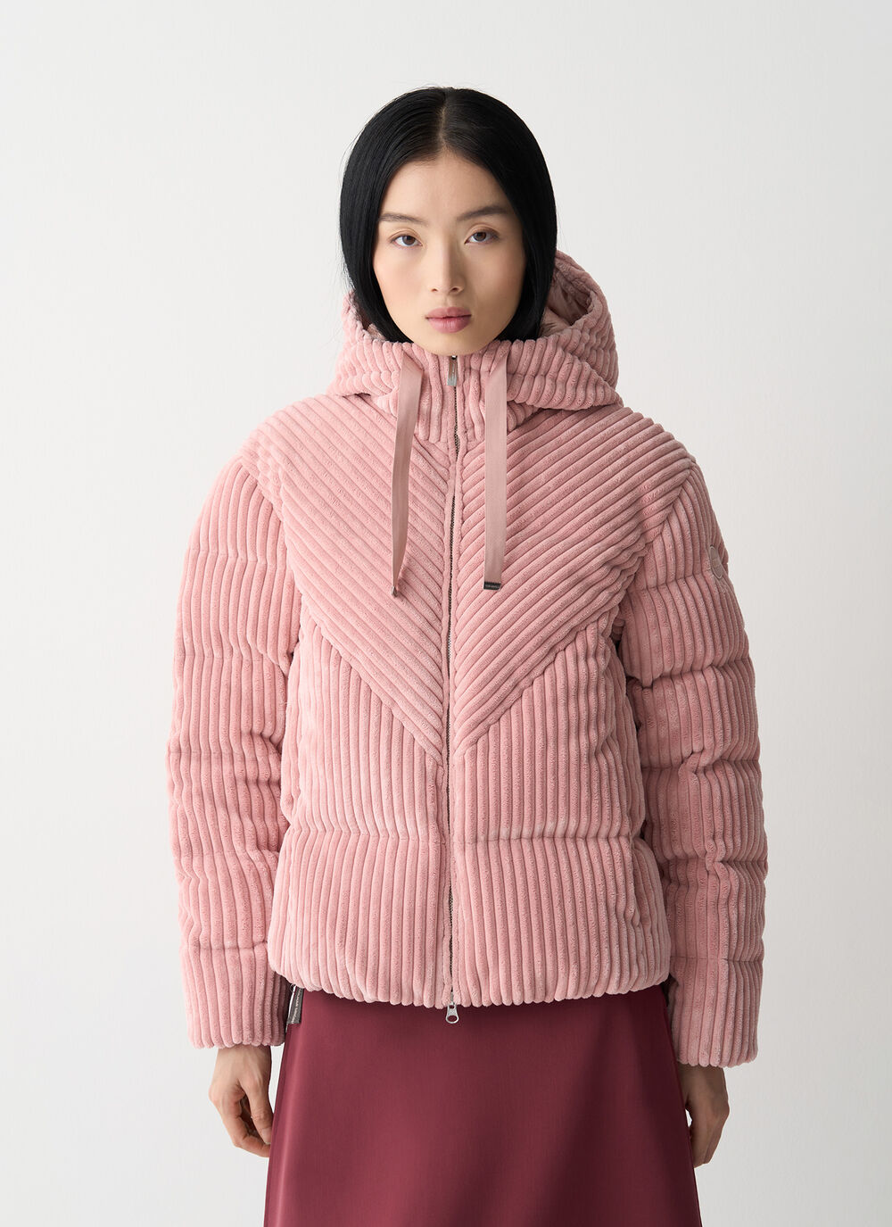 Corduroy down jacket wit hood image number 1