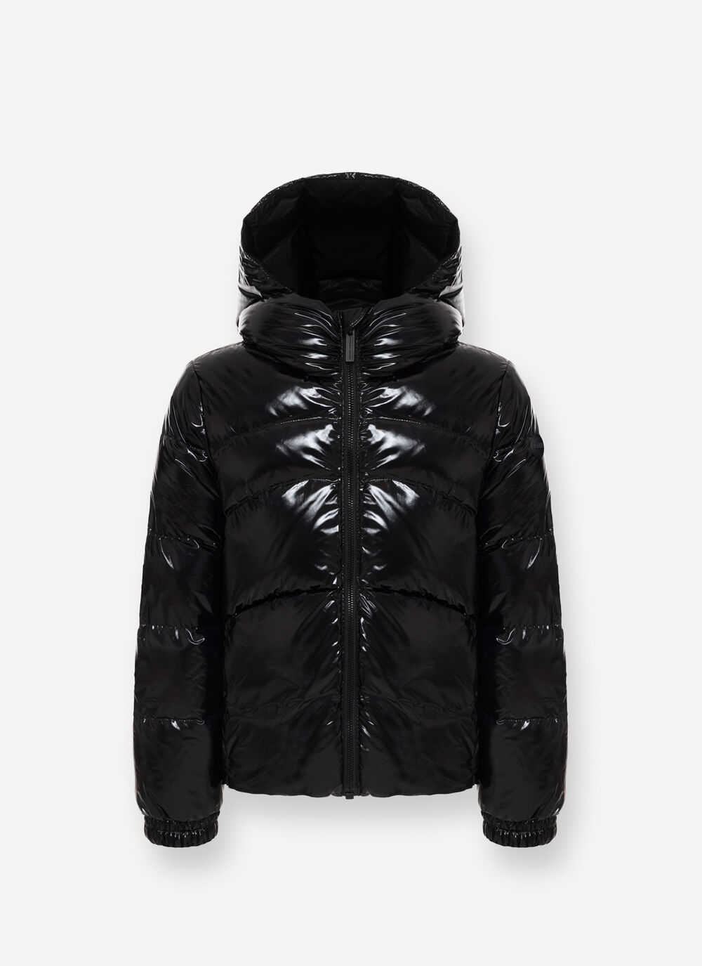 Glossy hooded down jacket image number 4