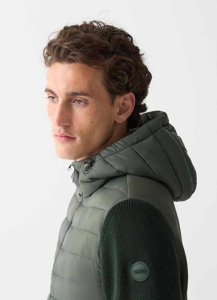 Hooded jacket with knit sleeves image number 2
