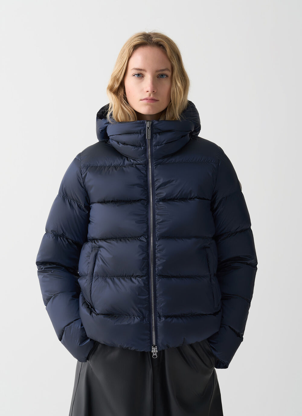 Down jacket with detachable hood image number 1
