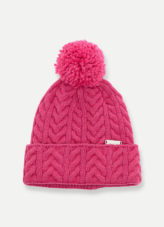 Braided girl's hat with pompom image number 2