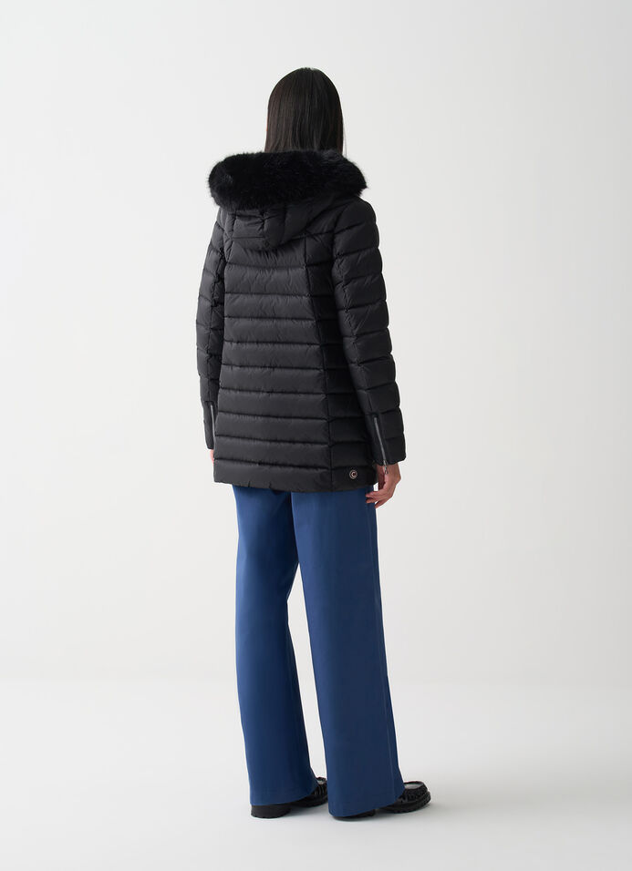 Trapezförmige Daunenjacke mit Kunstpelz image number 3