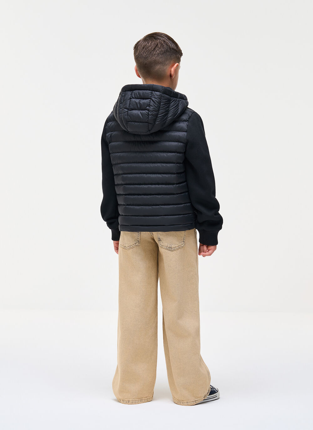 Unisex wadded hybrid jacket
