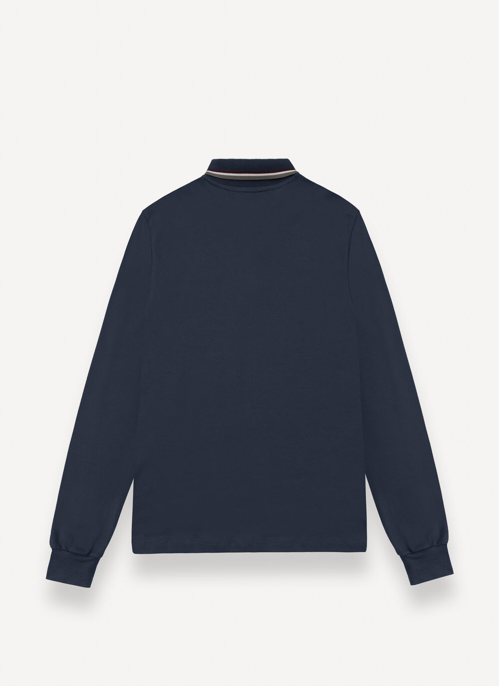 Long-sleeved tricolour polo shirt