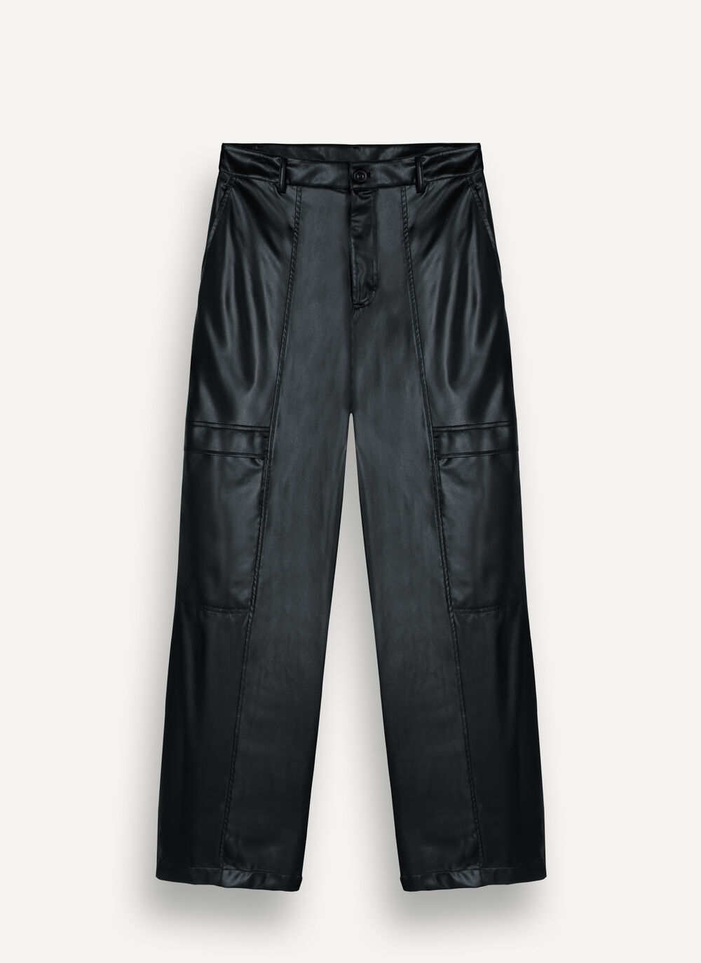 Faux leather cargo trousers  image number 4