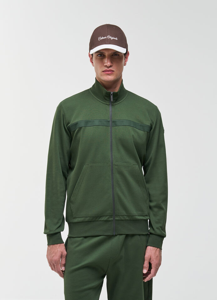 Full zip sweatshirt in piqu&eacute;