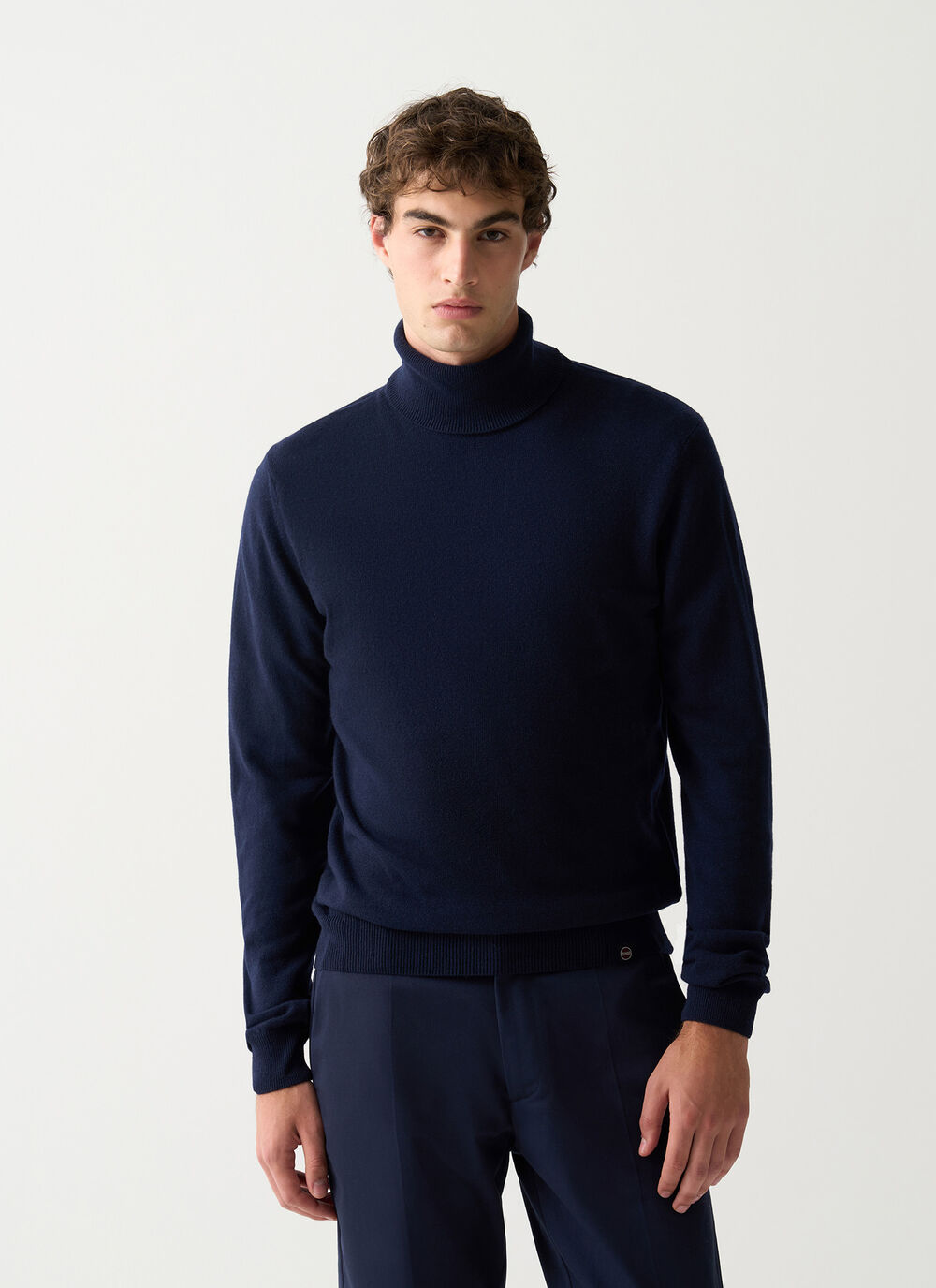 Fine knit polo-neck jumper  image number 1
