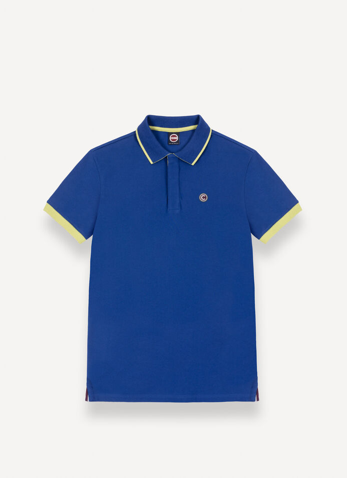 Stretch polo shirt with contrasting details image number 4