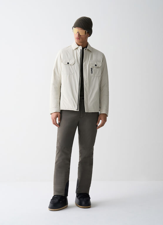 Shacket with insulating down jacket