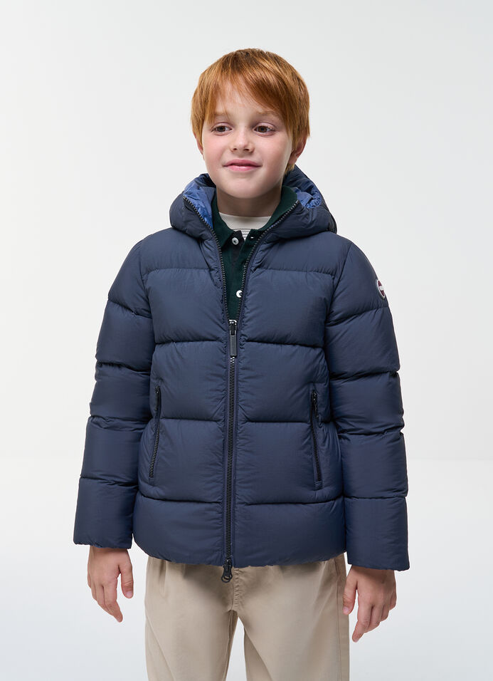 Reversible hooded quilted jacket