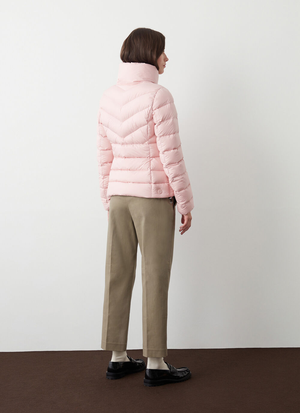 Mate fabric down jacket with high collar  image number 3