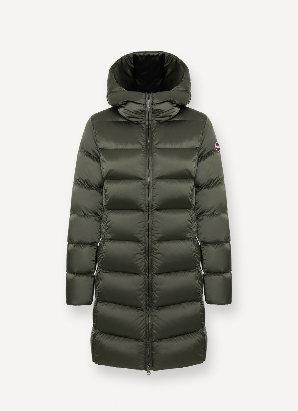 Long down jacket with hood image number 4